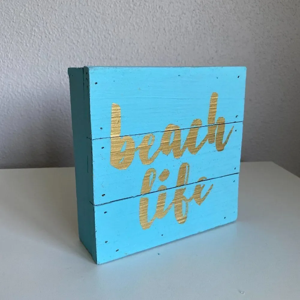 Beach Life Wooden Sign